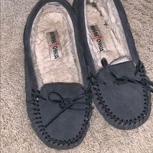 Grey moccasins